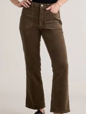 Quince Organic Stretch Corduroy Flare Pants size 8